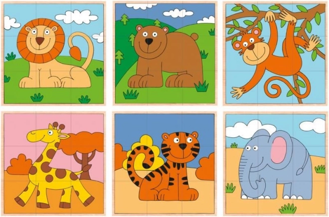 Puzzle kostky exotická zvířata