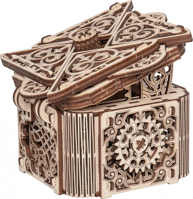 Dřevěný mechanický puzzle Tajemná schránka