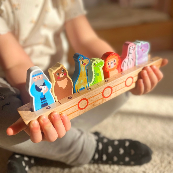 Tooky Toy dřevěná logická hra s Noemem a zvířaty
