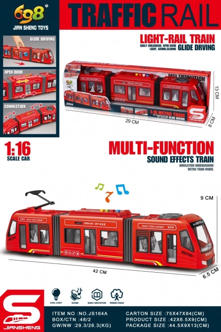Tramvaj červená 1:16 – model pro děti