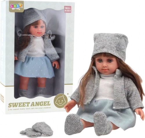 Panenka SWEET ANGEL v šedém oblečku 36,5 cm