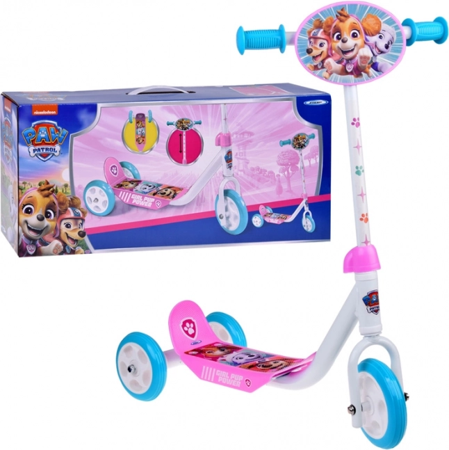 Dětská tříkolová koloběžka Paw Patrol růžová