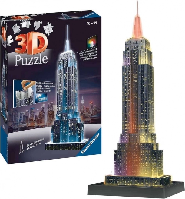 RAVENSBURGER Svítící 3D puzzle Noční edice Empire State Building 216 dílků