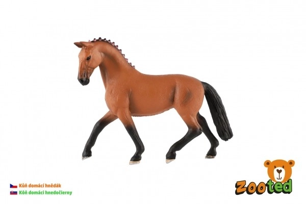 Realistický plastový model koně hnědáka 13 cm