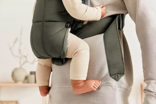 BABYBJORN MINI Tkané dětské nosítko, Tmavě zelená