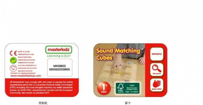 Dřevěný senzoryční sorter Masterkidz Montessori