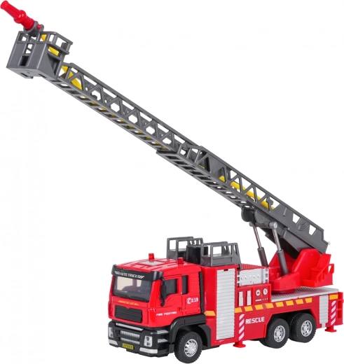 Výsuvný a otočný žebřík s košem