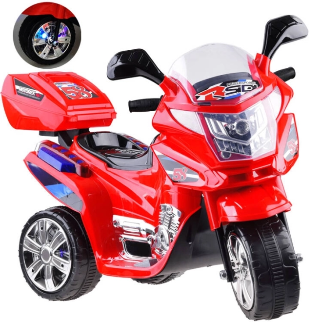 Dětský sportovní motocykl s barevným LED osvětlením – Červená