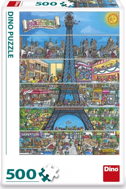 Puzzle Eiffelova věž 500 dílků kreslená