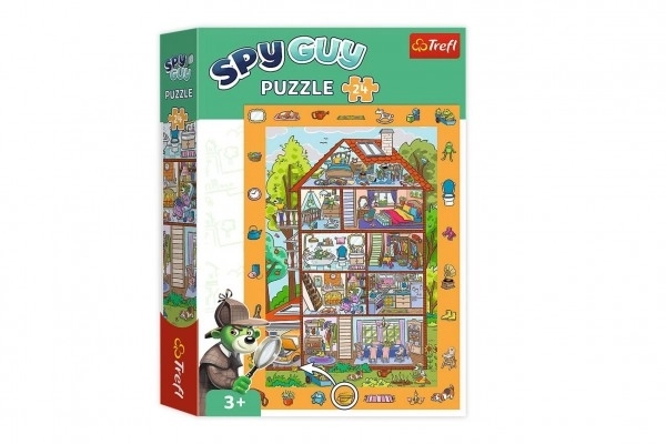 puzzle s hledáním obrázků spy guy: v domě 24 dílků