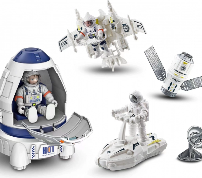 Vesmírný set s raketou a 2 figurkami kosmonautů