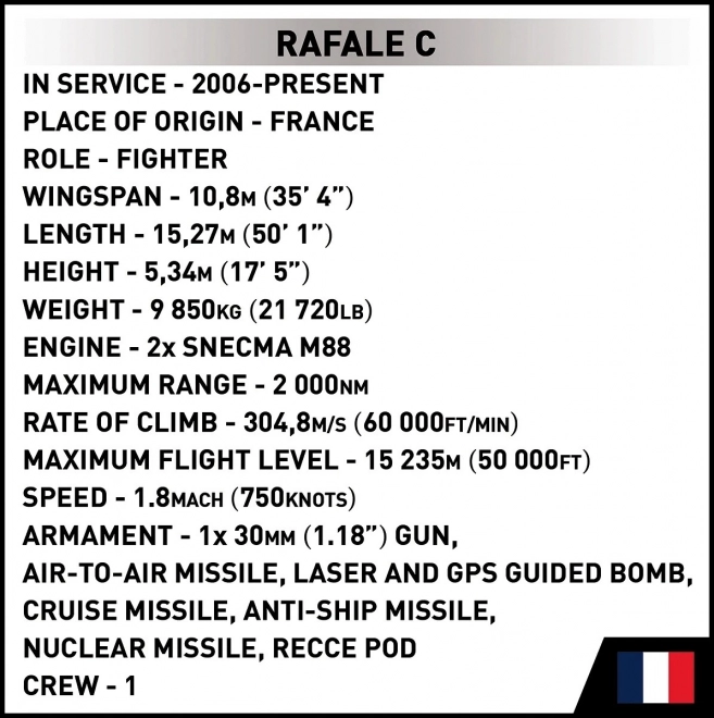 Stavebnice Dassault Rafale C - 551 dílků
