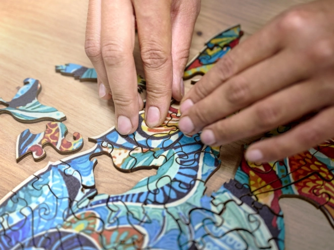 3D dřevěné puzzle Premium Liška - 148 dílků