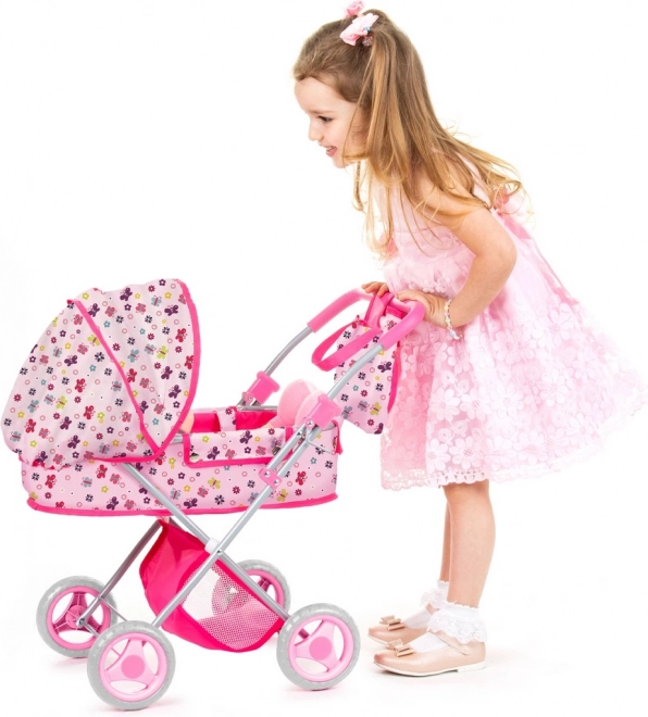 CHIPOLINO Hluboký kočárek pro panenky Dora – motýlci