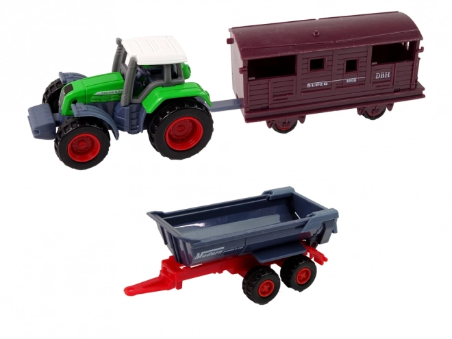 Sada zemědělských vozidel Traktor 12 ks kov