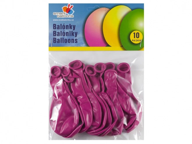 Nafukovací balónek sada 10 ks fuchsiové 26 cm