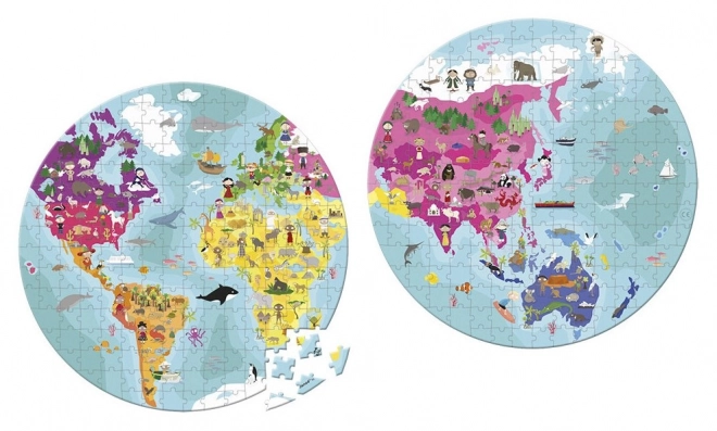 JANOD Kulaté puzzle v kufříku Zeměkoule 208 dílků