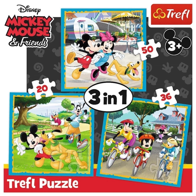 TREFL Puzzle Mickey Mouse a přátelé 3v1 (20,36,50 dílků)