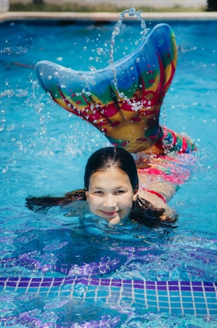 Syreni ocas s monoploutví Rainbow a Bikini