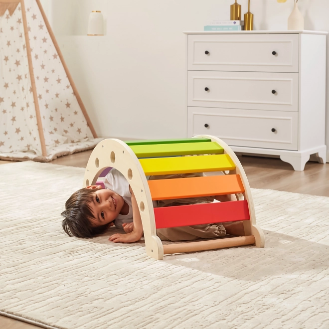 Viga dřevěný houpačkový most Montessori duhový