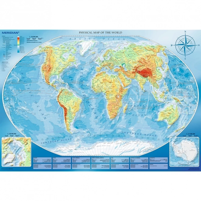 Puzzle 4000 kusů - Velká fyzická mapa světa