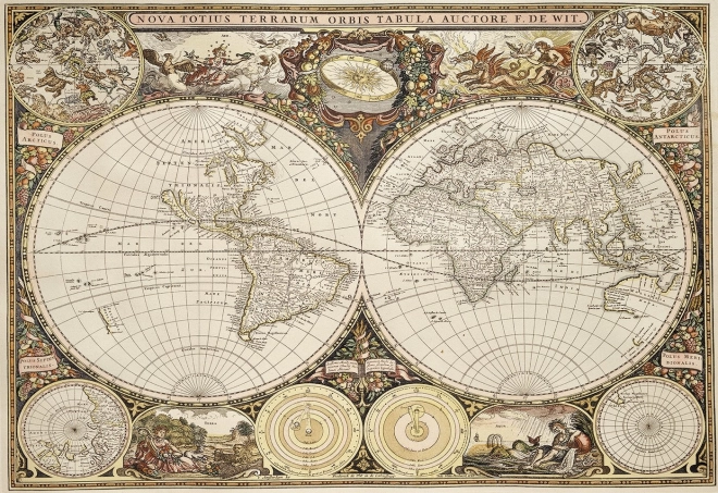 Dřevěné puzzle Antická mapa světa