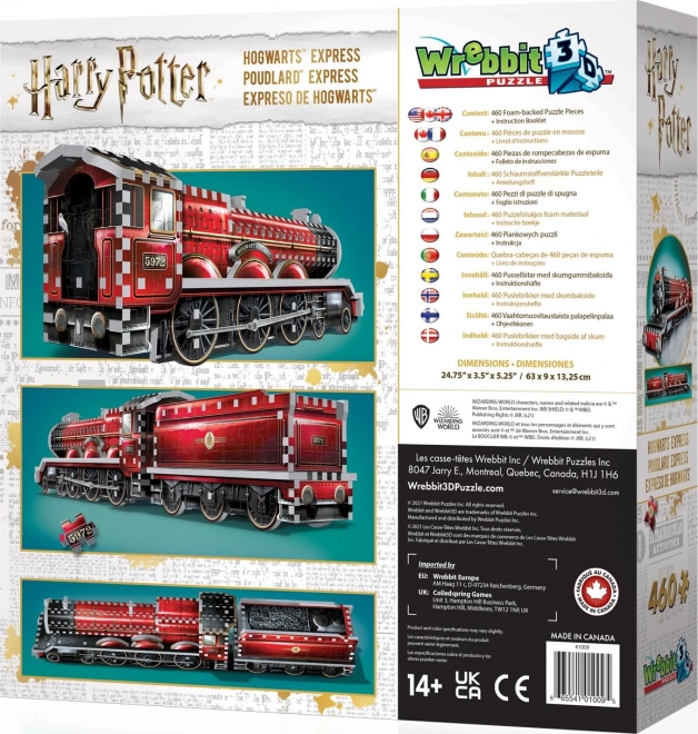 3D puzzle WREBBIT Harry Potter Bradavický expres 460 dílků