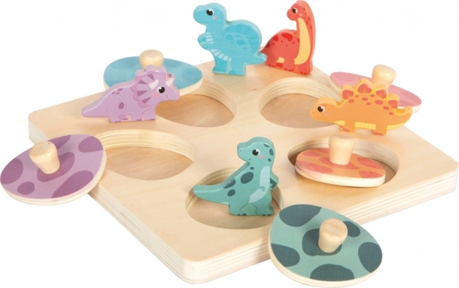 Dřevěné paměťové puzzle dinosauři