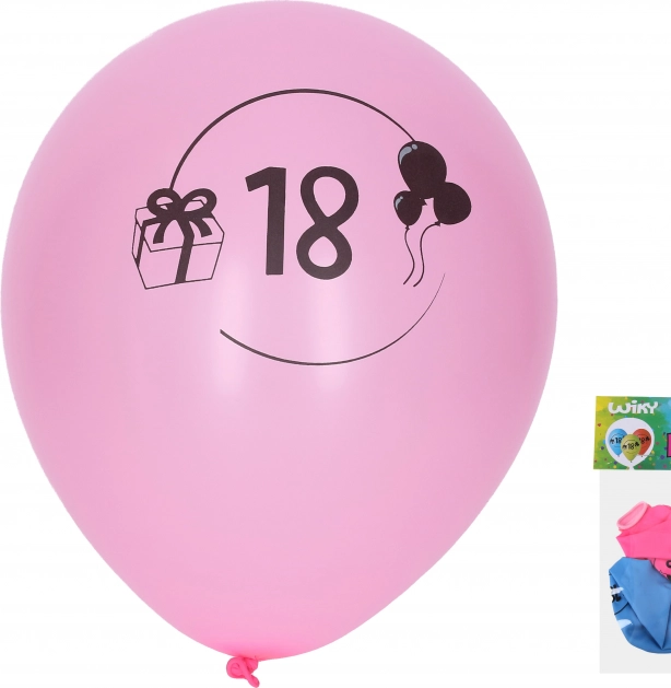 Nafukovací balonky 30 cm s číslem 18 – sada 5 ks