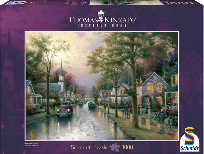 Puzzle Premium Quality 1000 dílků THOMAS KINKADE Ráno v rodném městě