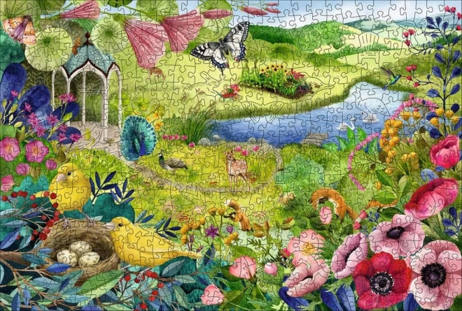 Dřevěné puzzle Divoká zahrada 500 dílků