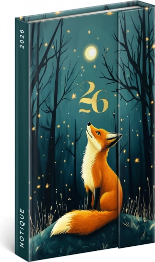 Notique Týdenní Magnetický Diář Liška 2026, 13 x 21 cm