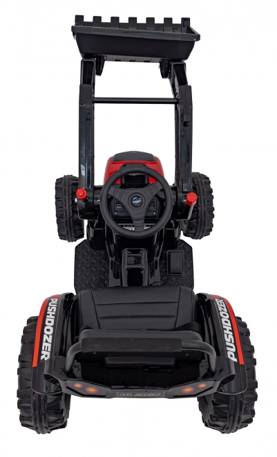 Dětský červený traktor a bagr na baterie s pohyblivou lžící