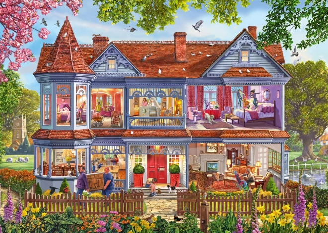 Puzzle Dům na jaře 1000 dílků