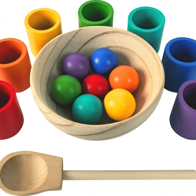 2Kids Toys duhové kuličky a kalíšky – montessori sada 7 barev