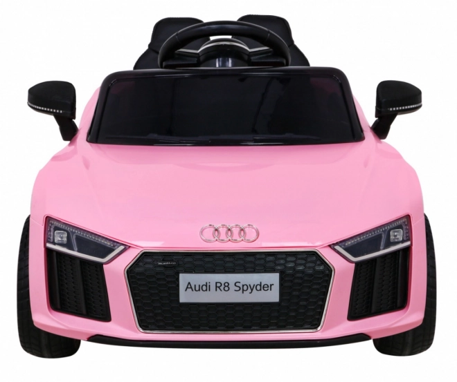 Audi R8 na baterie pro děti Růžová + Dálkové ovládání + EVA + Pomalý start + MP3 LED