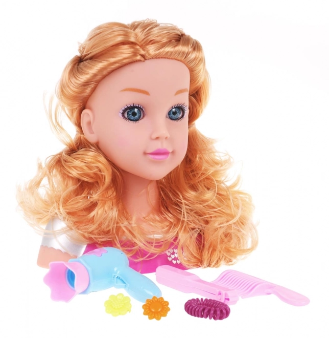 Blond stylingová hlava + příslušenství