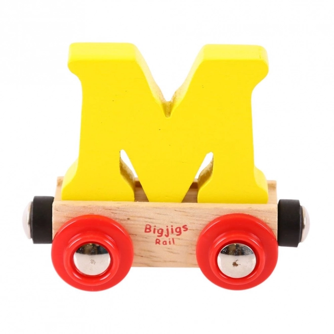 Bigjigs Rail Vagónek dřevěné vláčkodráhy - Písmeno M