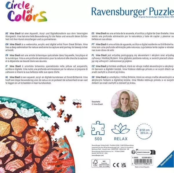 Puzzle paleta barev mušle 500 dílků