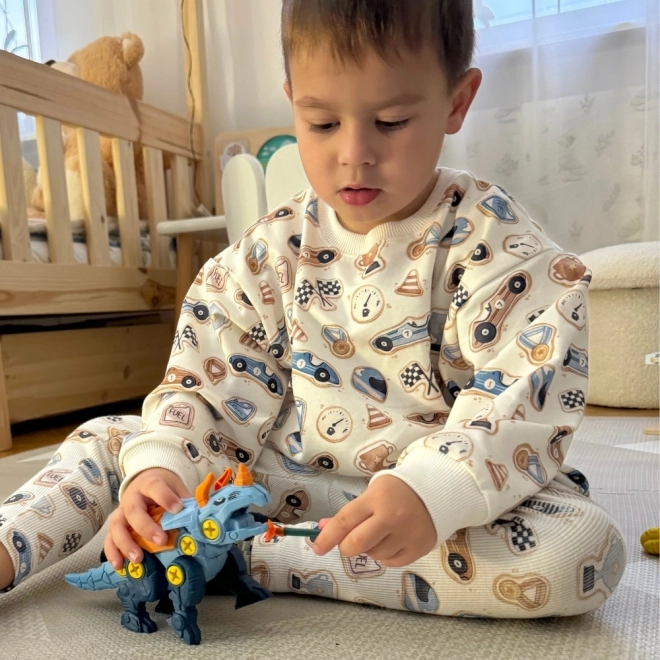 Woopie sada dinosauři ke šroubování 3 ks stavební sada s kufříkem a vrtačka s šroubovákem