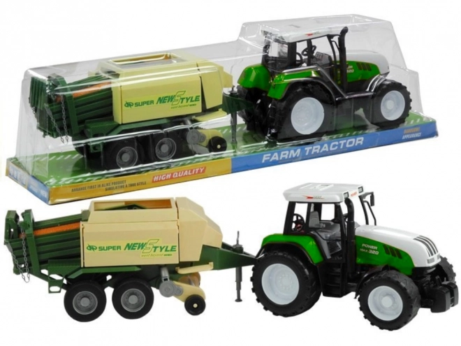 Velký traktor s přívěsem zemědělský stroj 65 cm