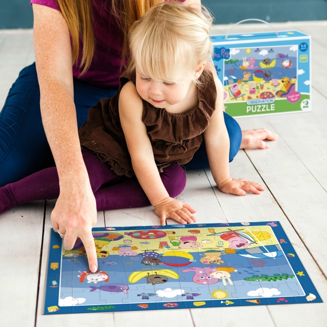 Puzzle s hledáním obrázků Prasátko Peppa 50 dílků
