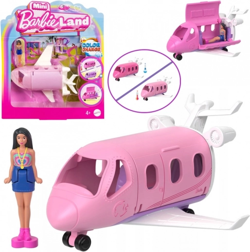mattel mini barbie land – panenka pilotka s letadlem
