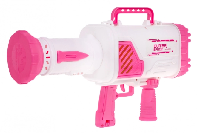 Mýdlová bublina Baby Gun s ventilátorem + bublinková tekutina – Růžová