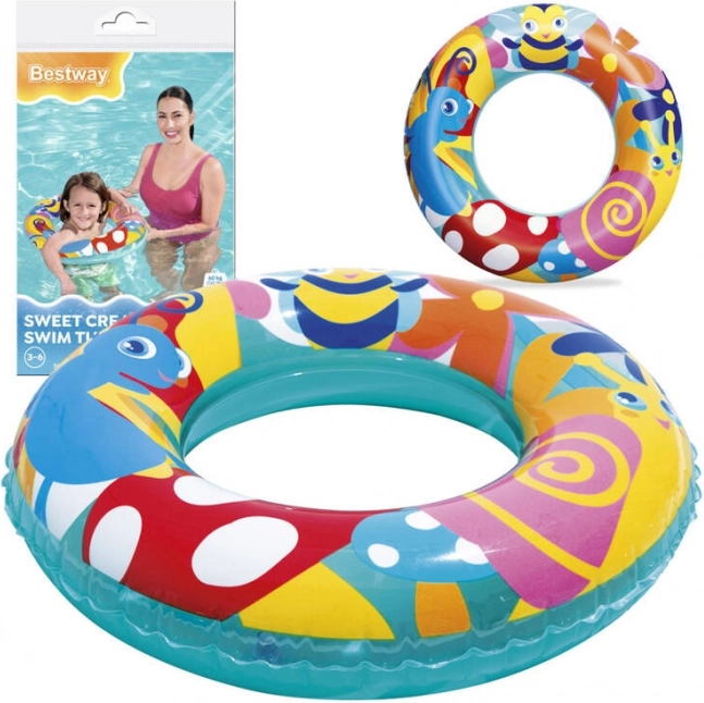bestway nafukovací kruh pro děti 56 cm s roztomilými zvířátky – Louka