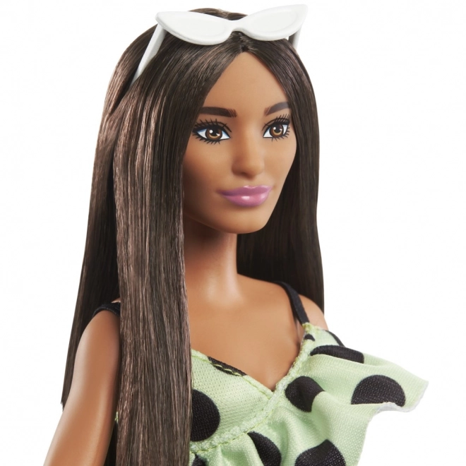 Panenka Barbie Fashionistas v puntíkovaném overalu