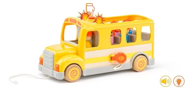 Veselý školní autobus se světly a zvuky Woody