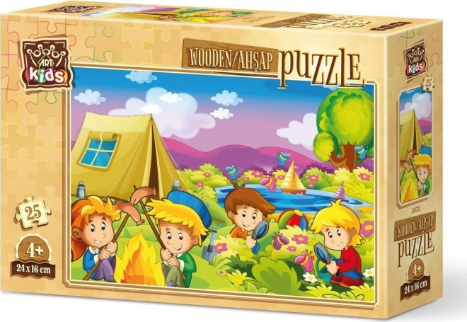 ART PUZZLE Dřevěné puzzle Zvědaví táborníci 25 dílků