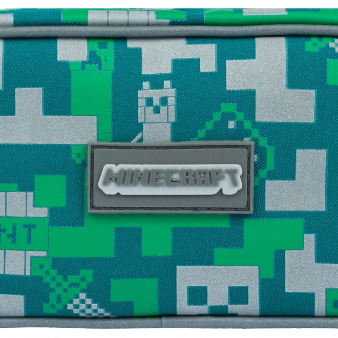 Minecraft penál Turquoise a Zelený Pixelový Vzor