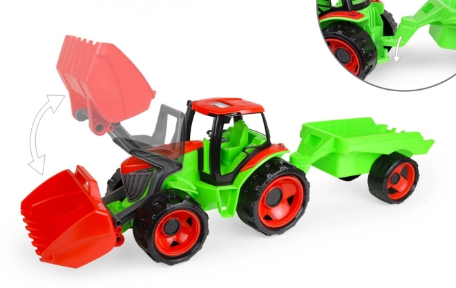 Traktor se lžící Giga Trucks s vlekem plast 62cm